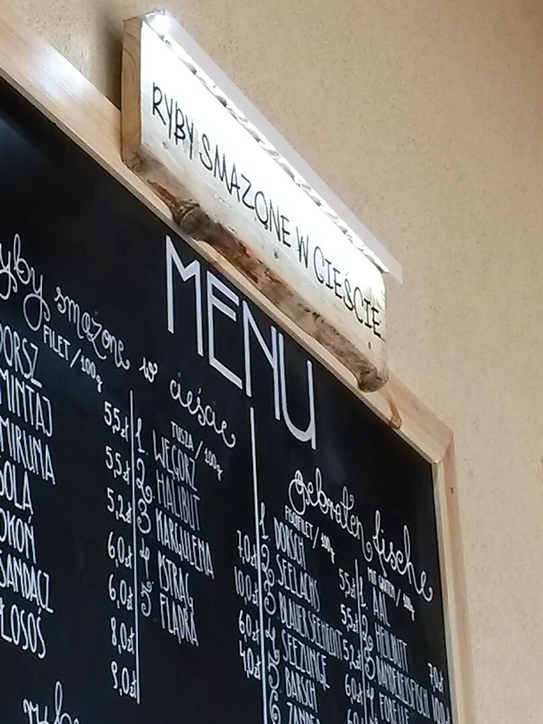 Tablice menu dla Smażalni w Mielnie
