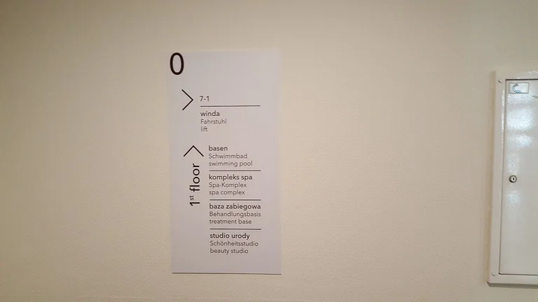 System informacji kierunkowej Hotel Eden Spa Mielno