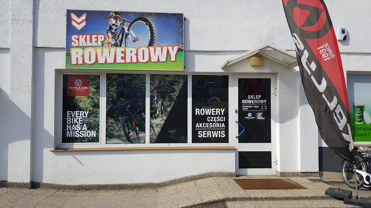 Oklejenie witryn Sklep Rowerowy Koszalin