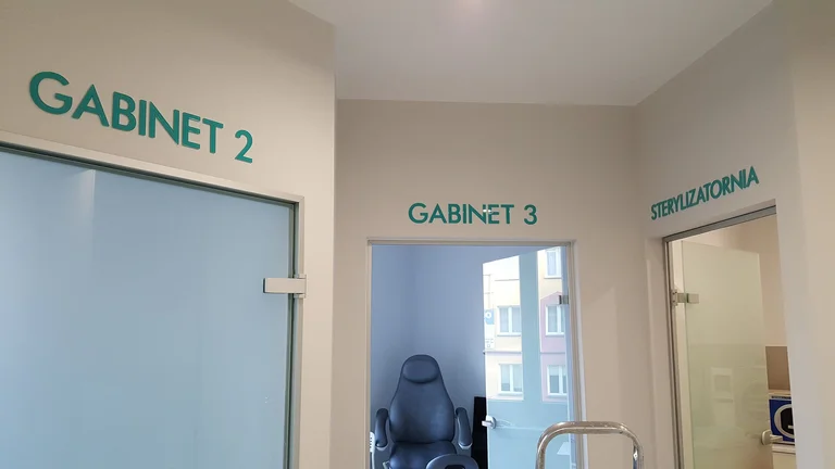Oznakowanie wnętrza Gabinetu Podologica